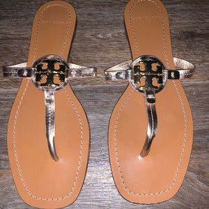 Size 7 1/2 Tory Burch Rose Gold Mini Miller Sandal